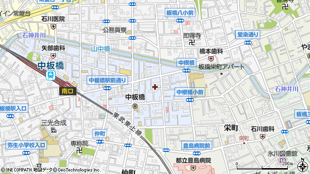 〒173-0016 東京都板橋区中板橋の地図