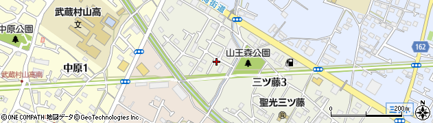 東京都武蔵村山市三ツ藤3丁目周辺の地図