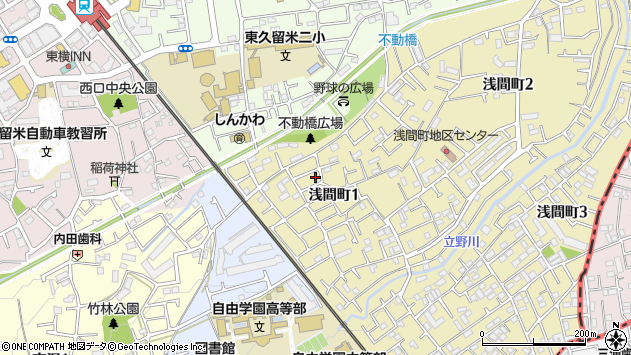 〒203-0012 東京都東久留米市浅間町の地図