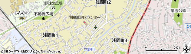 東京都東久留米市浅間町周辺の地図