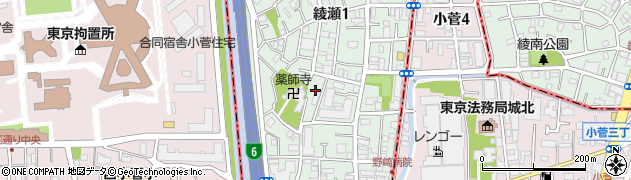 東京都足立区綾瀬1丁目周辺の地図