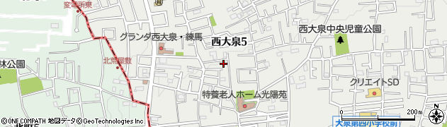 東京都練馬区西大泉5丁目周辺の地図
