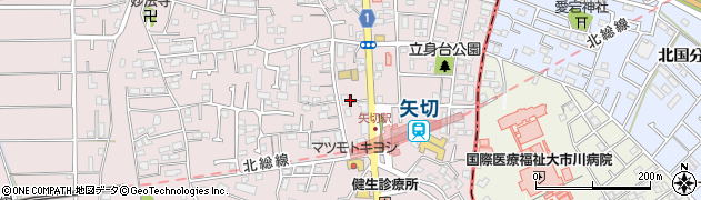 松戸市　自転車駐車場・矢切駅第１自転車駐車場周辺の地図