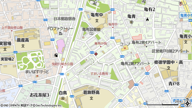 〒125-0061 東京都葛飾区亀有の地図