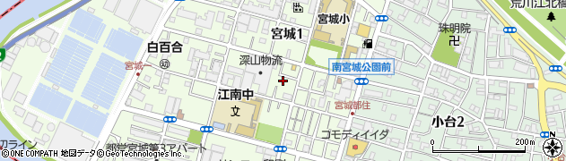 東京都足立区宮城1丁目14周辺の地図