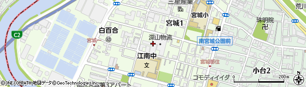 東京都足立区宮城1丁目15周辺の地図