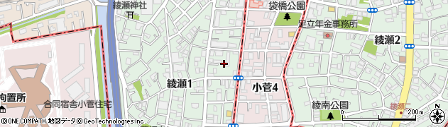 東京都足立区綾瀬1丁目29周辺の地図