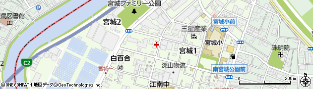 東京都足立区宮城1丁目17-25周辺の地図