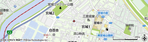東京都足立区宮城周辺の地図