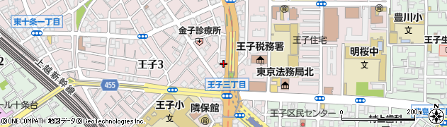 東京都北区王子周辺の地図