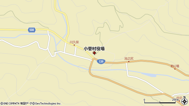 〒409-0200 山梨県北都留郡小菅村（以下に掲載がない場合）の地図