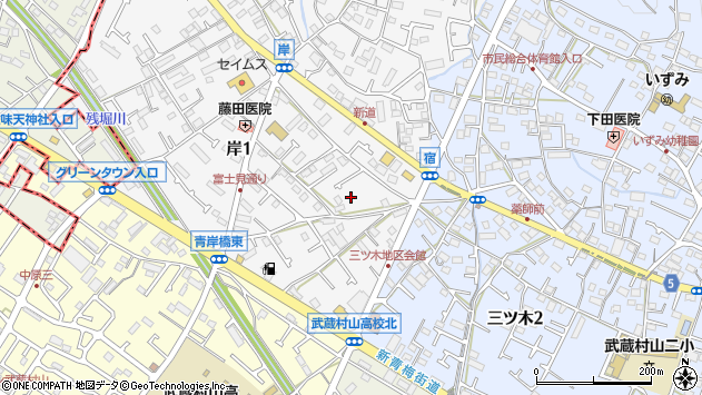 〒208-0031 東京都武蔵村山市岸の地図