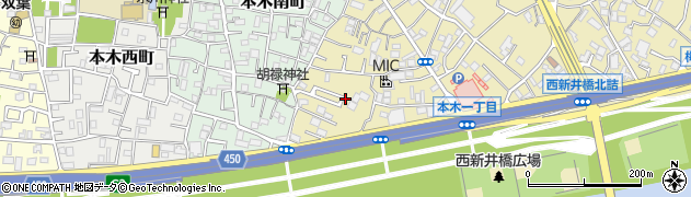 東京都足立区本木1丁目周辺の地図