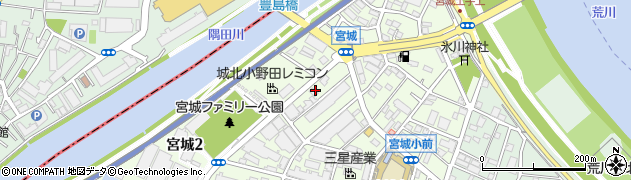 東京都足立区宮城1丁目23周辺の地図