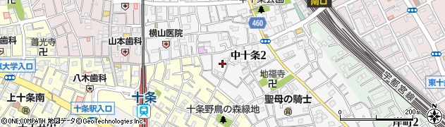 東京都北区中十条2丁目5周辺の地図