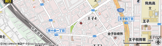 東京都北区王子4丁目4周辺の地図