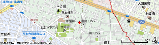 東京都練馬区錦周辺の地図