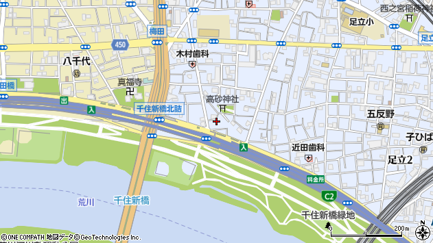 〒120-0015 東京都足立区足立の地図