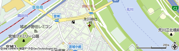 東京都足立区宮城1丁目38周辺の地図