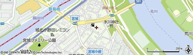 東京都足立区宮城1丁目36周辺の地図