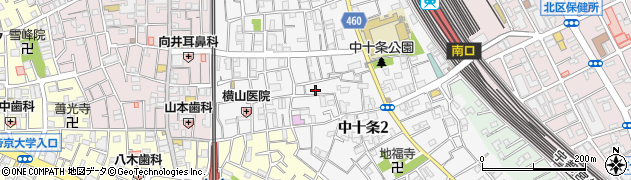 東京都北区中十条2丁目16-2周辺の地図