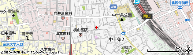 東京都北区中十条2丁目16-5周辺の地図