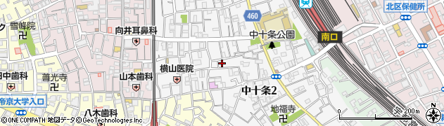 東京都北区中十条2丁目16周辺の地図