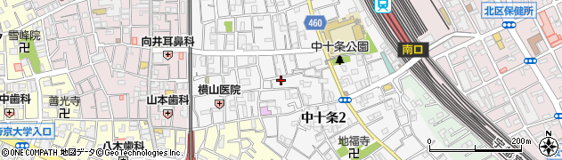 東京都北区中十条2丁目16-8周辺の地図