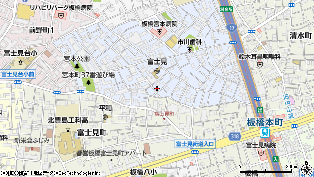 〒174-0054 東京都板橋区宮本町の地図