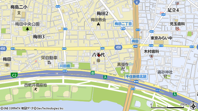 〒123-0851 東京都足立区梅田の地図