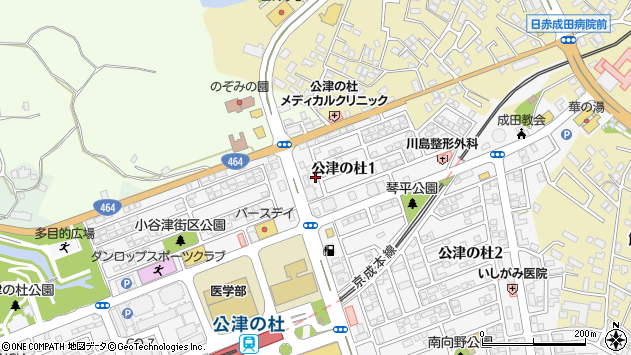 〒286-0048 千葉県成田市公津の杜の地図
