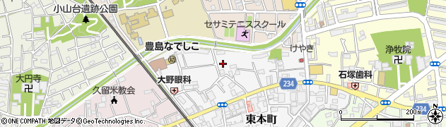 東京都東久留米市東本町周辺の地図