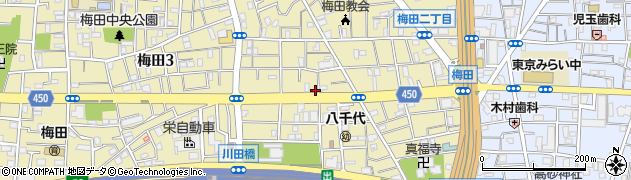 東京都足立区梅田1丁目16-14周辺の地図