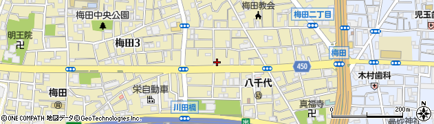 東京都足立区梅田1丁目16-4周辺の地図