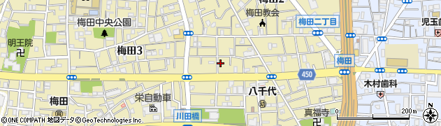 東京都足立区梅田1丁目16-6周辺の地図