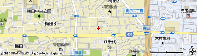 東京都足立区梅田1丁目16-11周辺の地図
