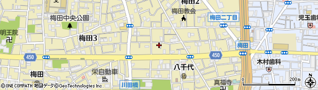 東京都足立区梅田1丁目16-10周辺の地図