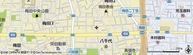 東京都足立区梅田1丁目16-12周辺の地図