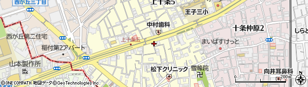 東京都北区上十条周辺の地図