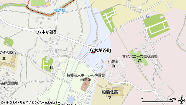 〒274-0803 千葉県船橋市八木が谷町の地図
