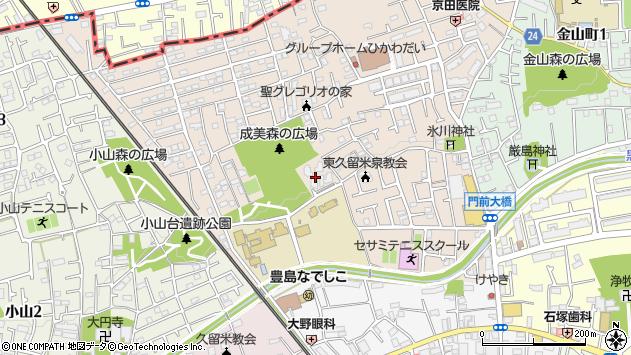 〒203-0004 東京都東久留米市氷川台の地図