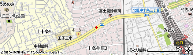 東京都北区十条仲原周辺の地図
