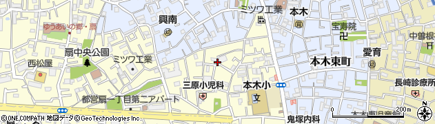 東京都足立区本木北町周辺の地図