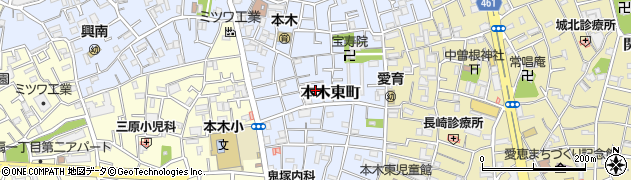 東京都足立区本木東町14周辺の地図