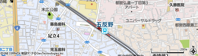 東武　五反野・第１駐輪場周辺の地図