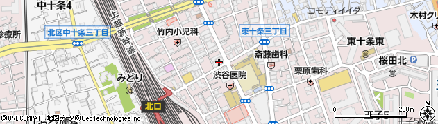 東京都北区東十条周辺の地図
