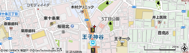 北区　王子神谷駅前自転車駐車場周辺の地図