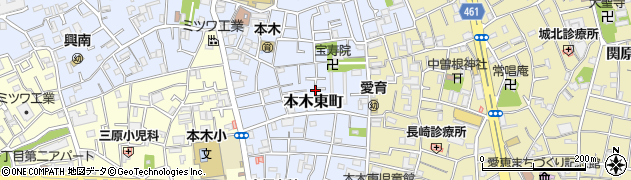 東京都足立区本木東町周辺の地図