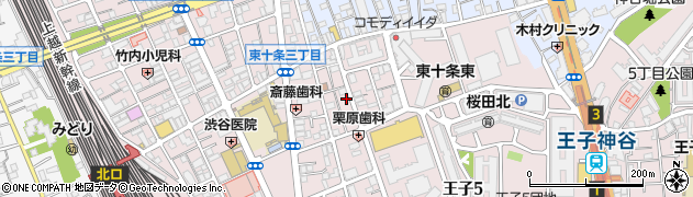 東京都北区東十条3丁目7周辺の地図