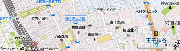 東京都北区東十条3丁目7-12周辺の地図
